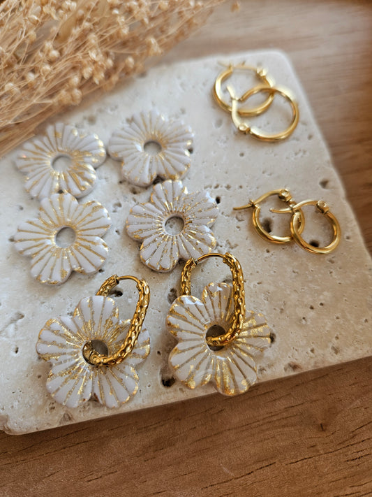 Pampilles interchangeables - par 2 - Collection Noël "Let it Shine" - MAXIME - BEIGE/ OR