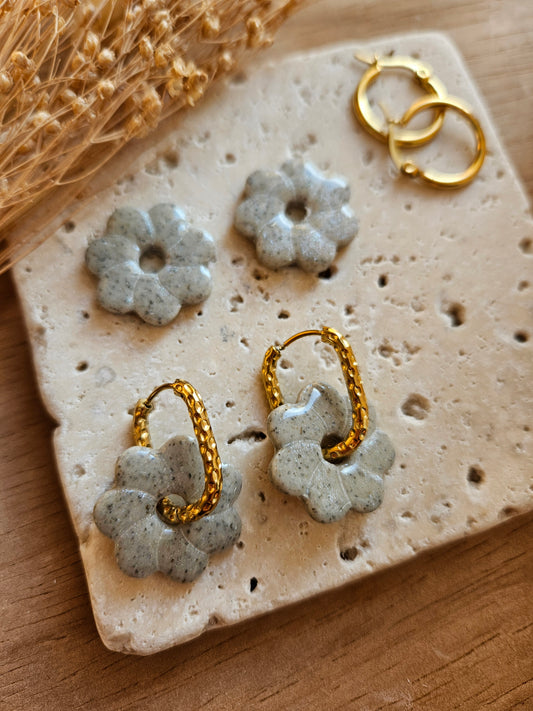 Pampilles interchangeables - par 2 - Collection Noël "Let it Shine" - CAPUCINE - GRANIT ARGENTÉ