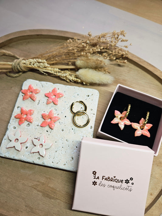 Pampilles interchangeables - par 2 - Collection ST Valentin - LOUISE - Rose & or