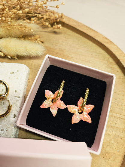 Pampilles interchangeables - par 2 - Collection ST Valentin - LOUISE - Rose & or