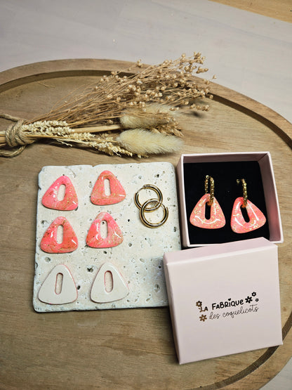 Pampilles interchangeables - par 2 - Collection Saint Valentin - SIMONE - ROSE & OR