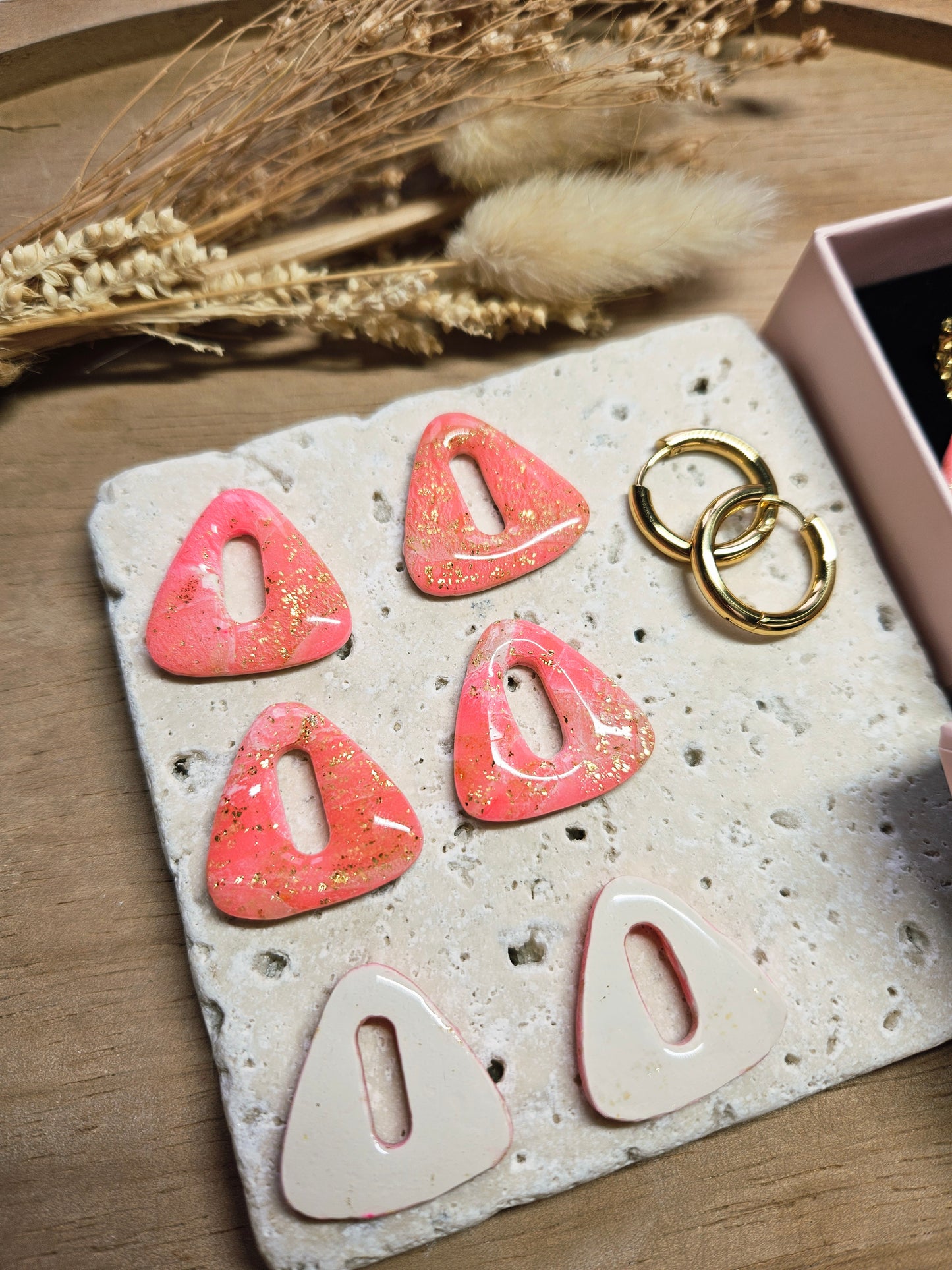 Pampilles interchangeables - par 2 - Collection Saint Valentin - SIMONE - ROSE & OR