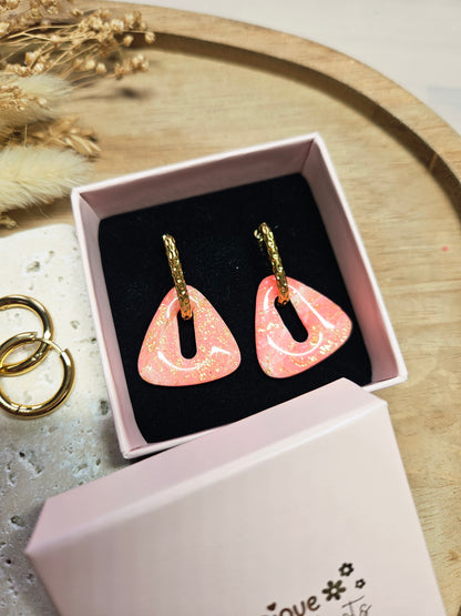 Pampilles interchangeables - par 2 - Collection Saint Valentin - SIMONE - ROSE & OR