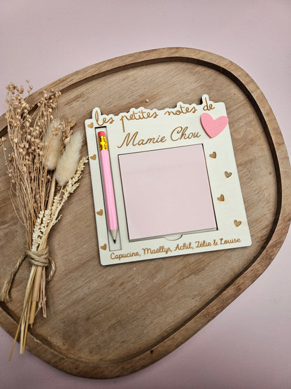 Support post it / petit cœur / cadeau personnalisé