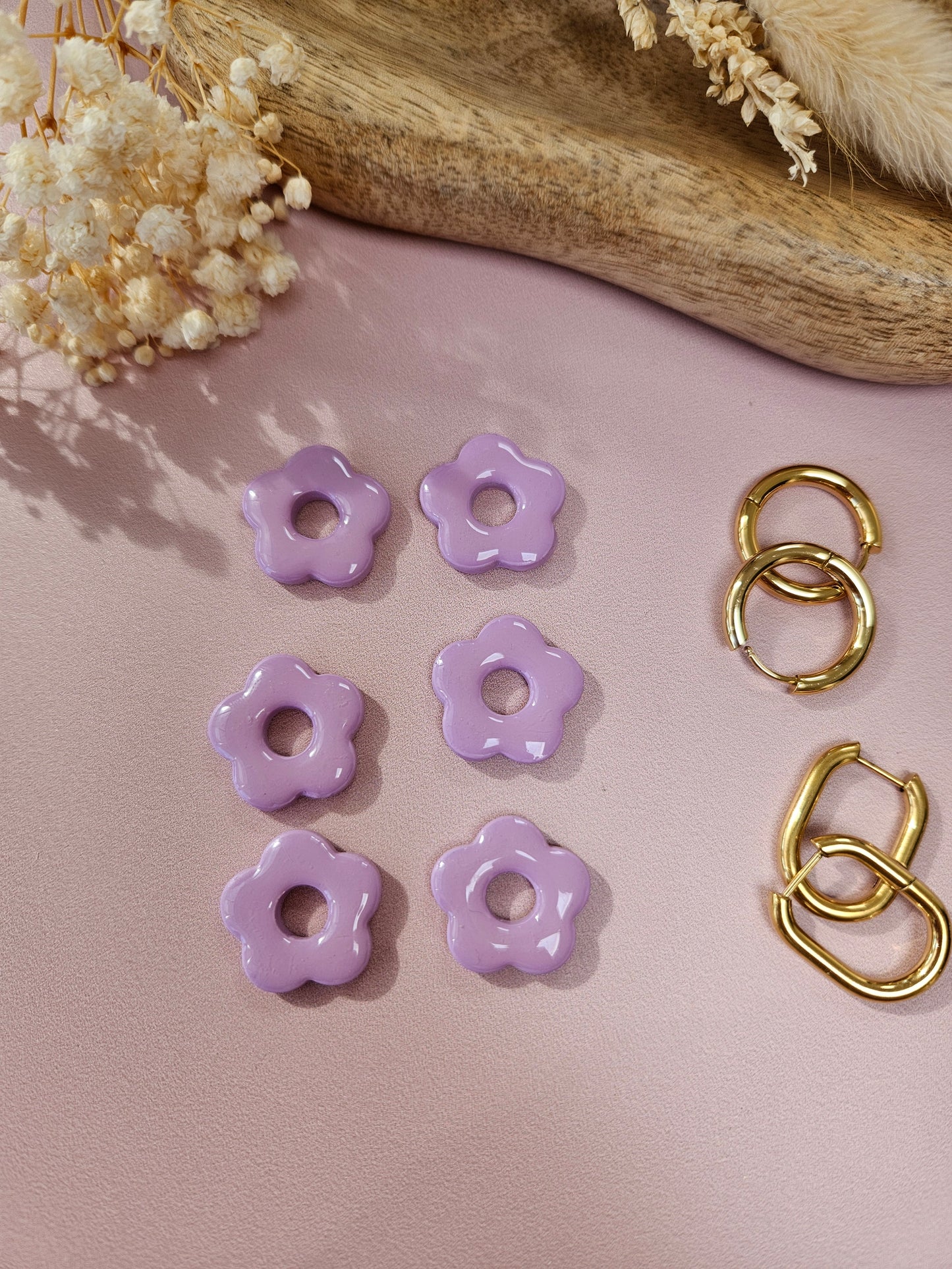 Pampilles interchangeables - par 2 - ZELIE - MAUVE PASTEL