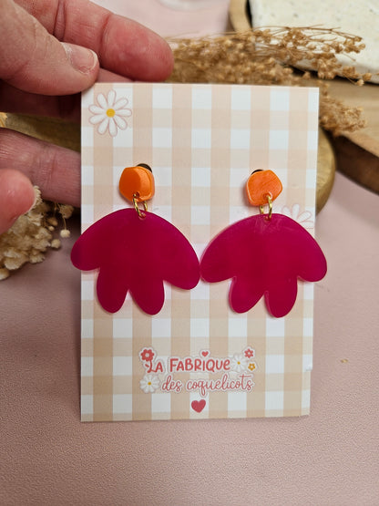 Boucles d'oreilles - MATHILDE - ROSE FUSCHIA