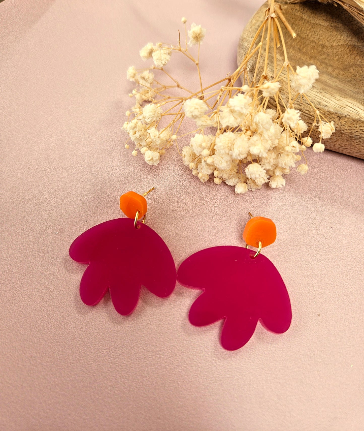 Boucles d'oreilles - MATHILDE - ROSE FUSCHIA