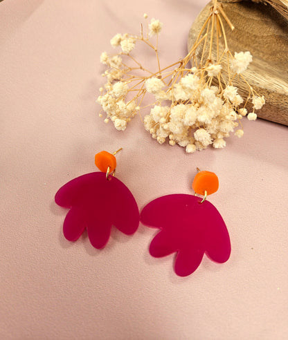 Boucles d'oreilles - MATHILDE - ROSE FUSCHIA