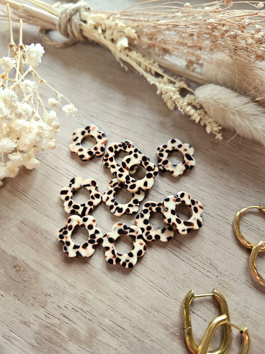 Pampilles interchangeables - par 2 - ZELIE TACHE MARRON CREME