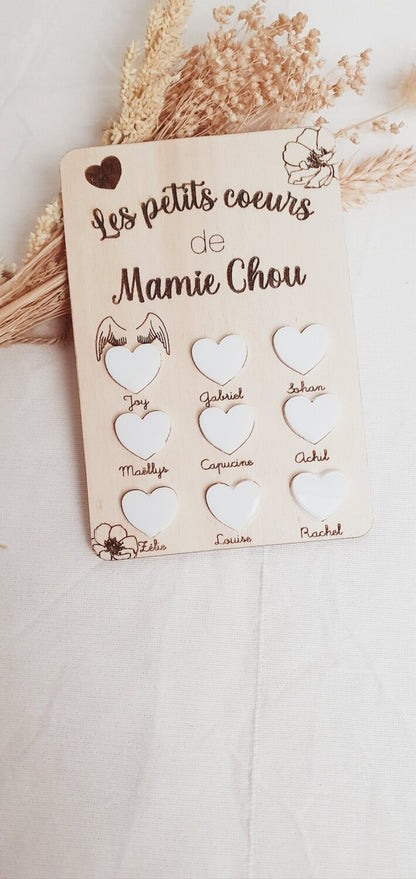Carte bois mamie / cadeau fête des grands mère / petits enfants / fête des grands mère cadeau personnalisé / cadeau maman / fête des mères