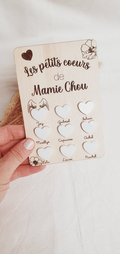 Carte bois mamie / cadeau fête des grands mère / petits enfants / fête des grands mère cadeau personnalisé / cadeau maman / fête des mères