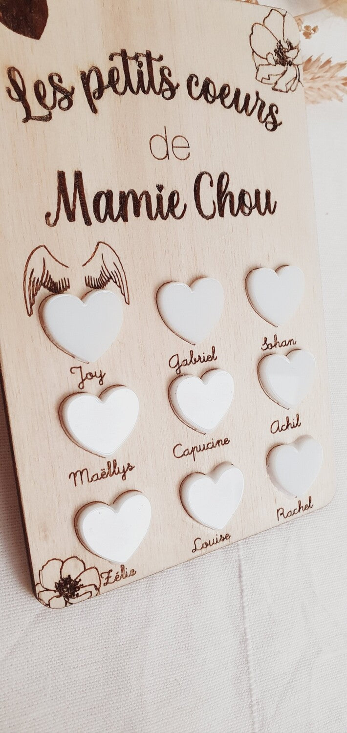 Carte bois mamie / cadeau fête des grands mère / petits enfants / fête des grands mère cadeau personnalisé / cadeau maman / fête des mères