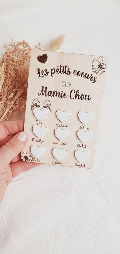 Carte bois mamie / cadeau fête des grands mère / petits enfants / fête des grands mère cadeau personnalisé / cadeau maman / fête des mères