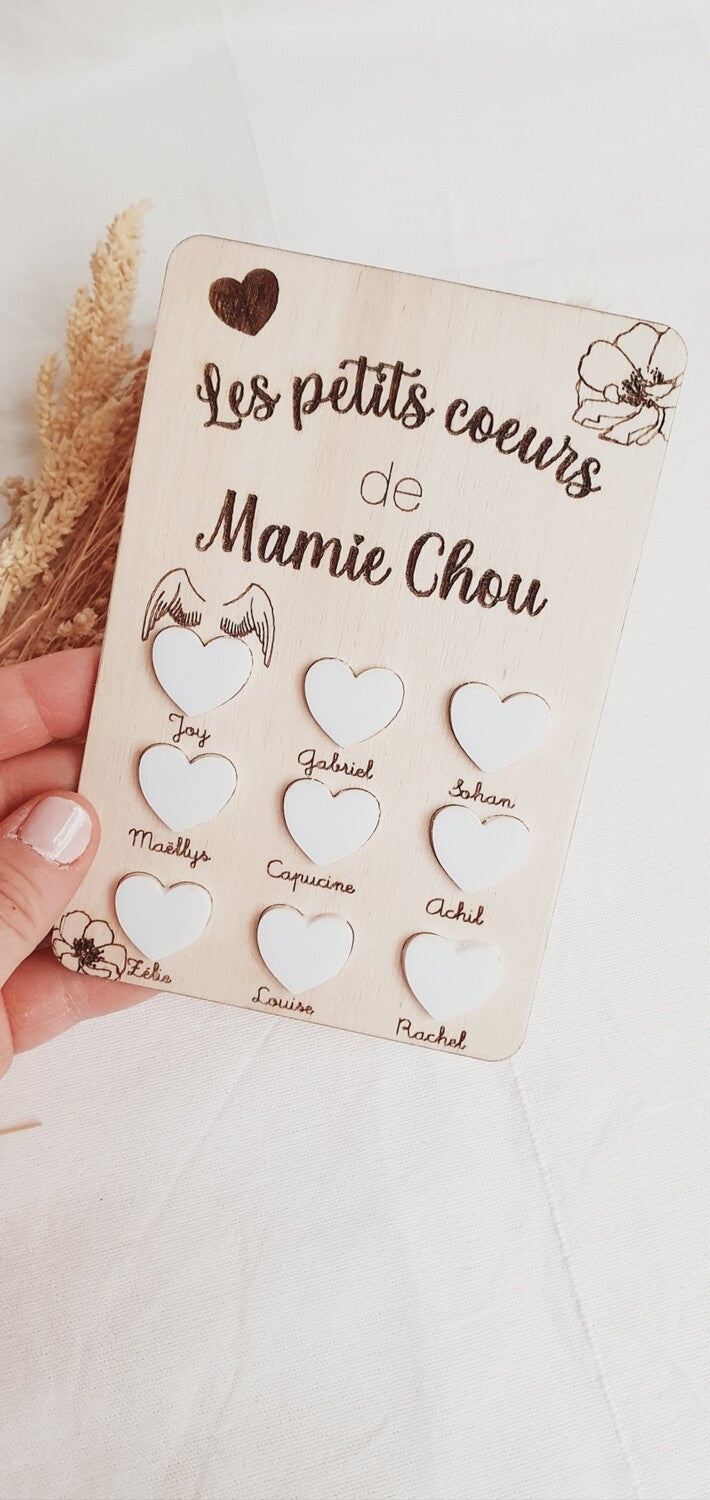 Carte bois mamie / cadeau fête des grands mère / petits enfants / fête des grands mère cadeau personnalisé / cadeau maman / fête des mères