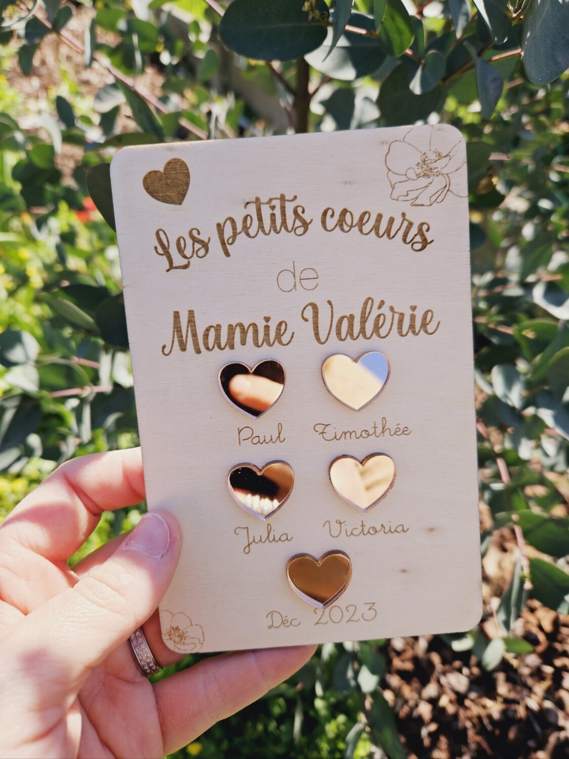 Carte bois mamie / cadeau fête des grands mère / petits enfants / fête des grands mère cadeau personnalisé / cadeau maman / fête des mères