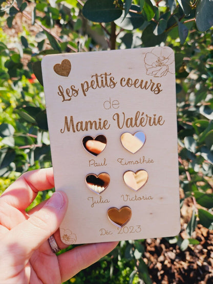 Carte bois mamie / cadeau fête des grands mère / petits enfants / fête des grands mère cadeau personnalisé / cadeau maman / fête des mères