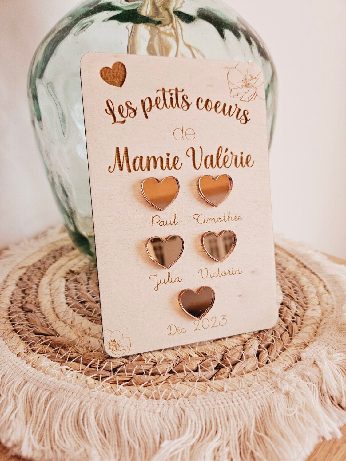 Carte bois mamie / cadeau fête des grands mère / petits enfants / fête des grands mère cadeau personnalisé / cadeau maman / fête des mères
