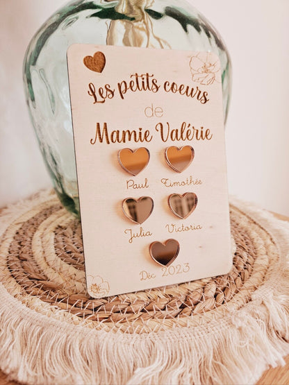 Carte bois mamie / cadeau fête des grands mère / petits enfants / fête des grands mère cadeau personnalisé / cadeau maman / fête des mères