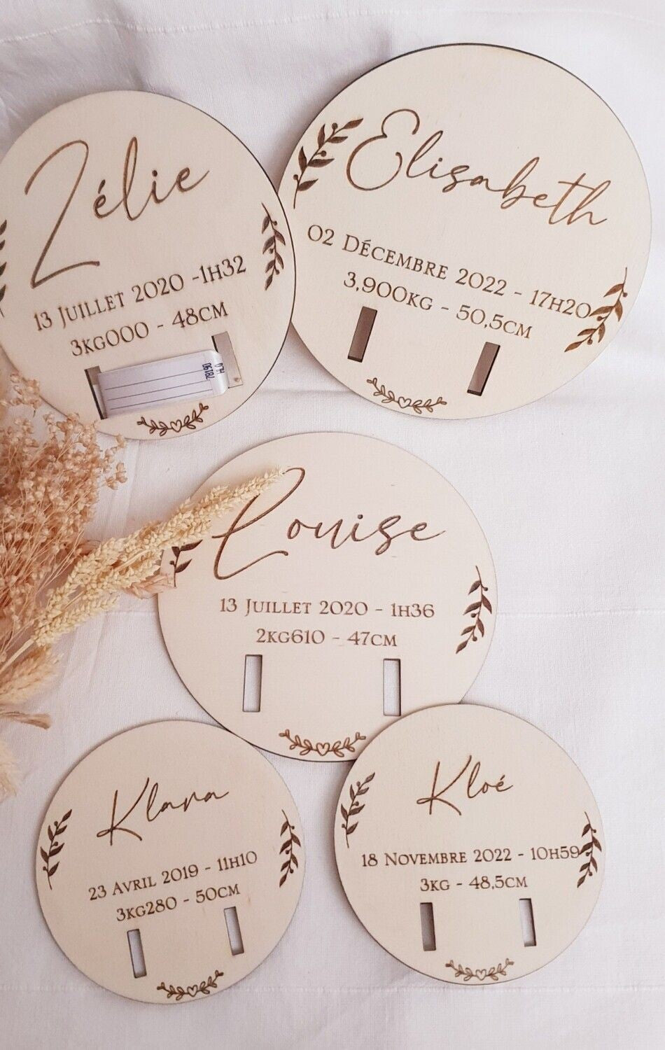 Plaque de naissance pour bracelet | cadeau de naissance | carte bienvenue bébé | naissance | plaque bois | personnalisé