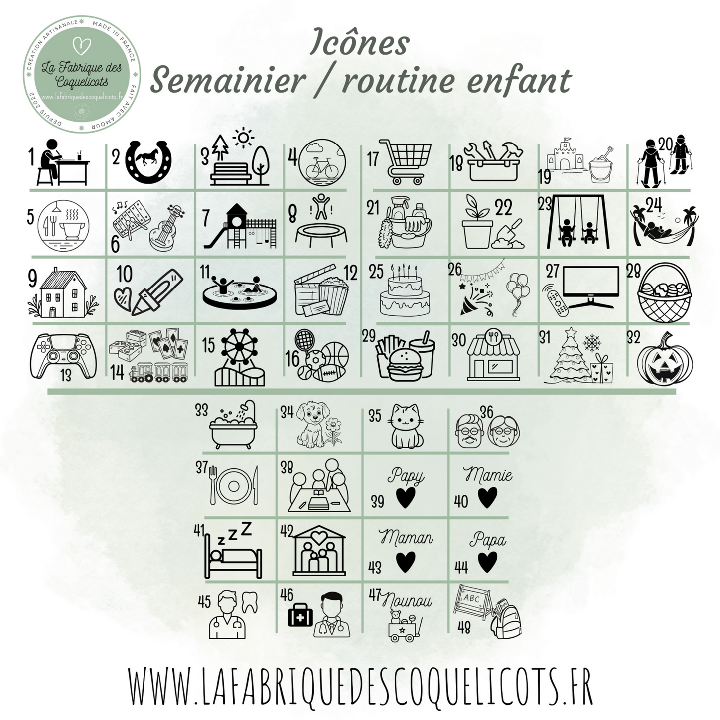 Tableau semainier / routine enfant personnalisé avec prénom / a suspendre / Bois