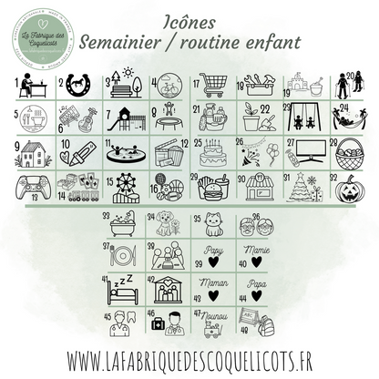 Tableau semainier / routine enfant personnalisé avec prénom / a suspendre / Bois