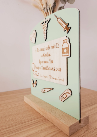 Trophée personnalisé - cadre - cadeau départ retraite - travail collègue amis cadeau homme femme plaque souvenir