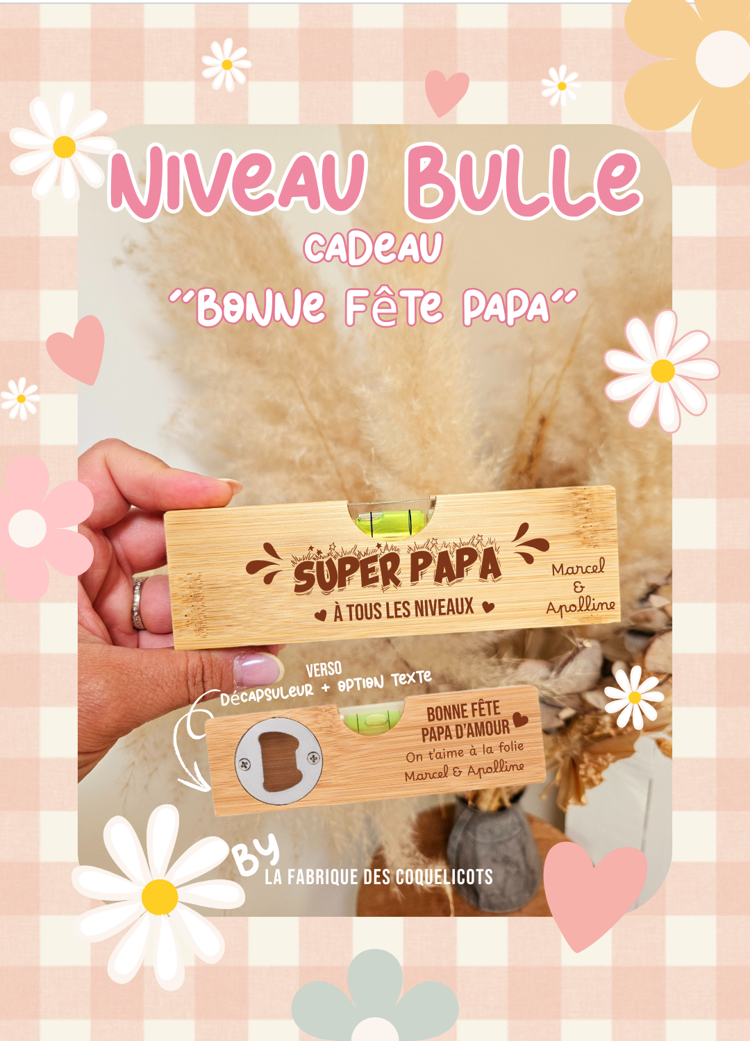 Niveau à bulle personnalisé - cadeau homme papa papy