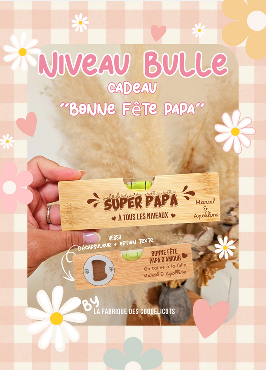 Niveau à bulle personnalisé - cadeau homme papa papy