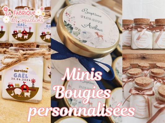 Mini Bougie personnalisée  | cadeau invité |