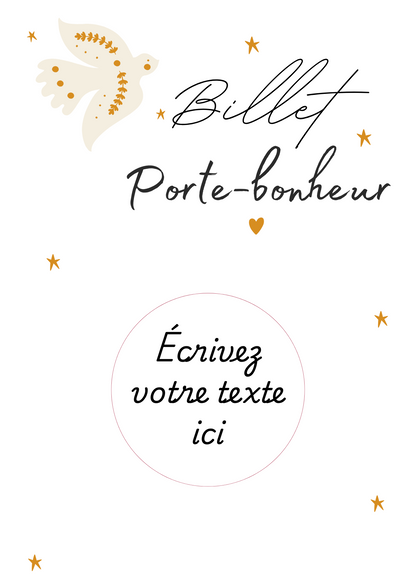 Carte à gratter - billet porte bonheur - à personnaliser - carte de voeux annonce grossesse  annonce mariage - cadeau anniversaire demande mariage marraine parrain mamie papy témoin