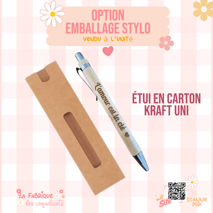 Stylo à bille personnalisé - bambou - Encre noir ou bleue
