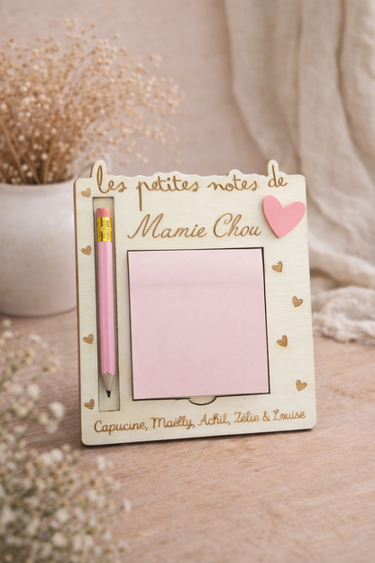 Support post it / petit cœur / cadeau personnalisé