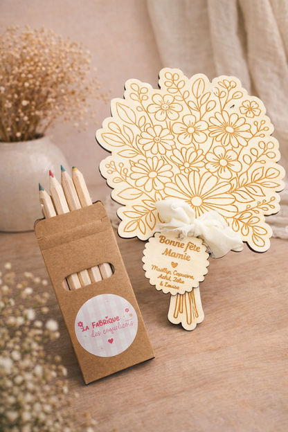 Décoration bouquet de fleurs personnalisé bois
