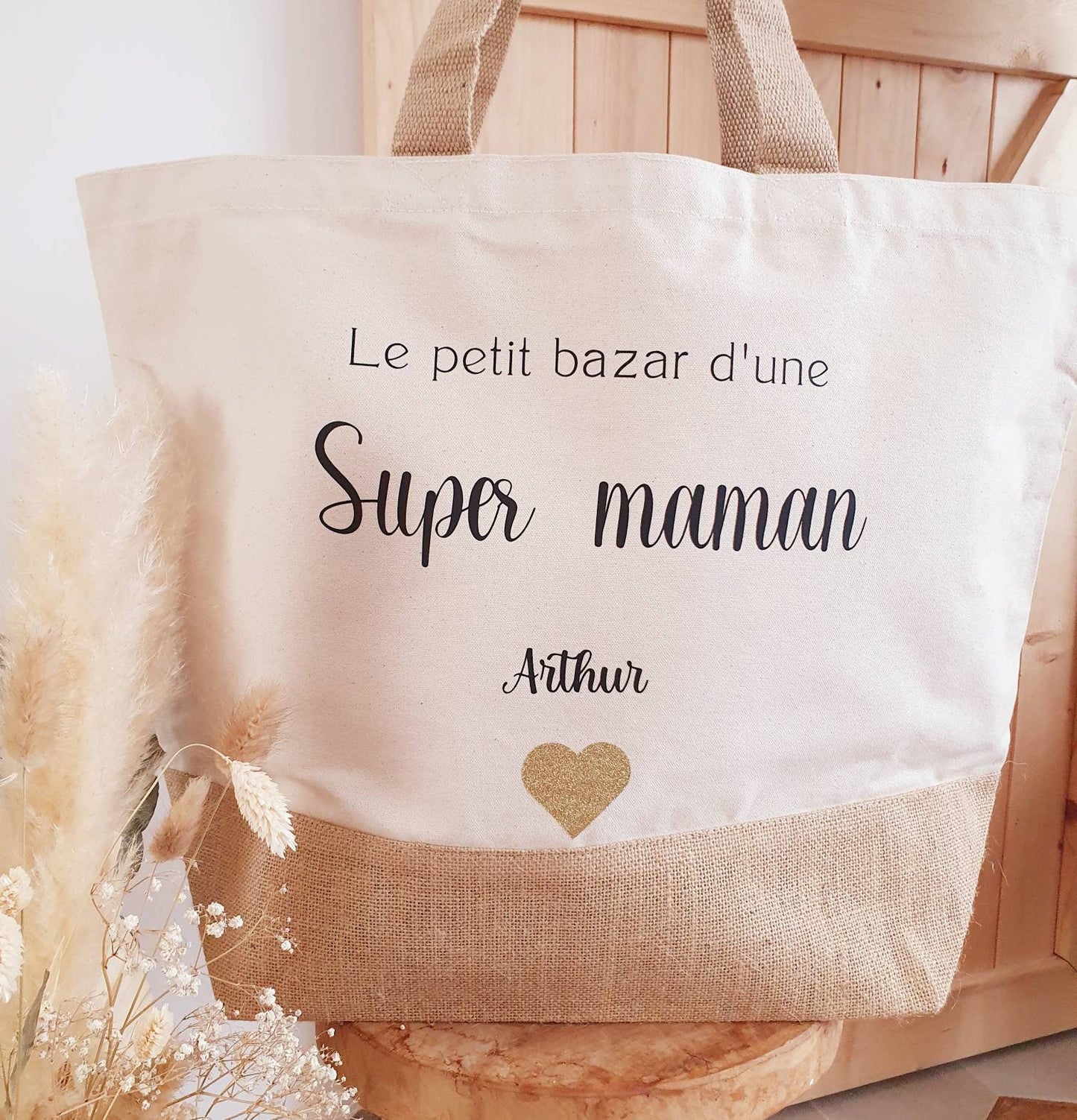 Sac cabas | Grand sac cabas | sac personnalisé | cadeau femme ,idée cadeau femme , sac personnalisé original | nounou | atsem | evjf | maman