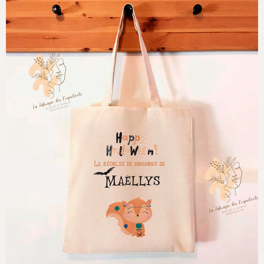 SAC HALLOWEEN | sac à bonbons | bonbons halloween | fête halloween | récolte bonbons | halloween personnalisé | cadeau personnalisé enfant