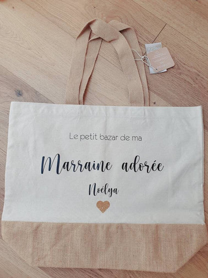 Sac cabas | Grand sac cabas | sac personnalisé | cadeau femme ,idée cadeau femme , sac personnalisé original | nounou | atsem | evjf | maman