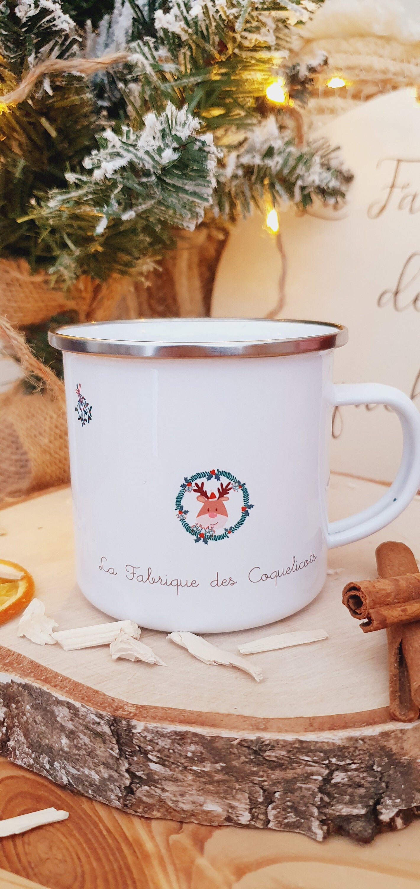 Mug céramique ou métal vintage personnalisé de Noël | Enfant jumelle jumeau | cadeau personnalisé, nounou maitresse atsem tatie mamie papy