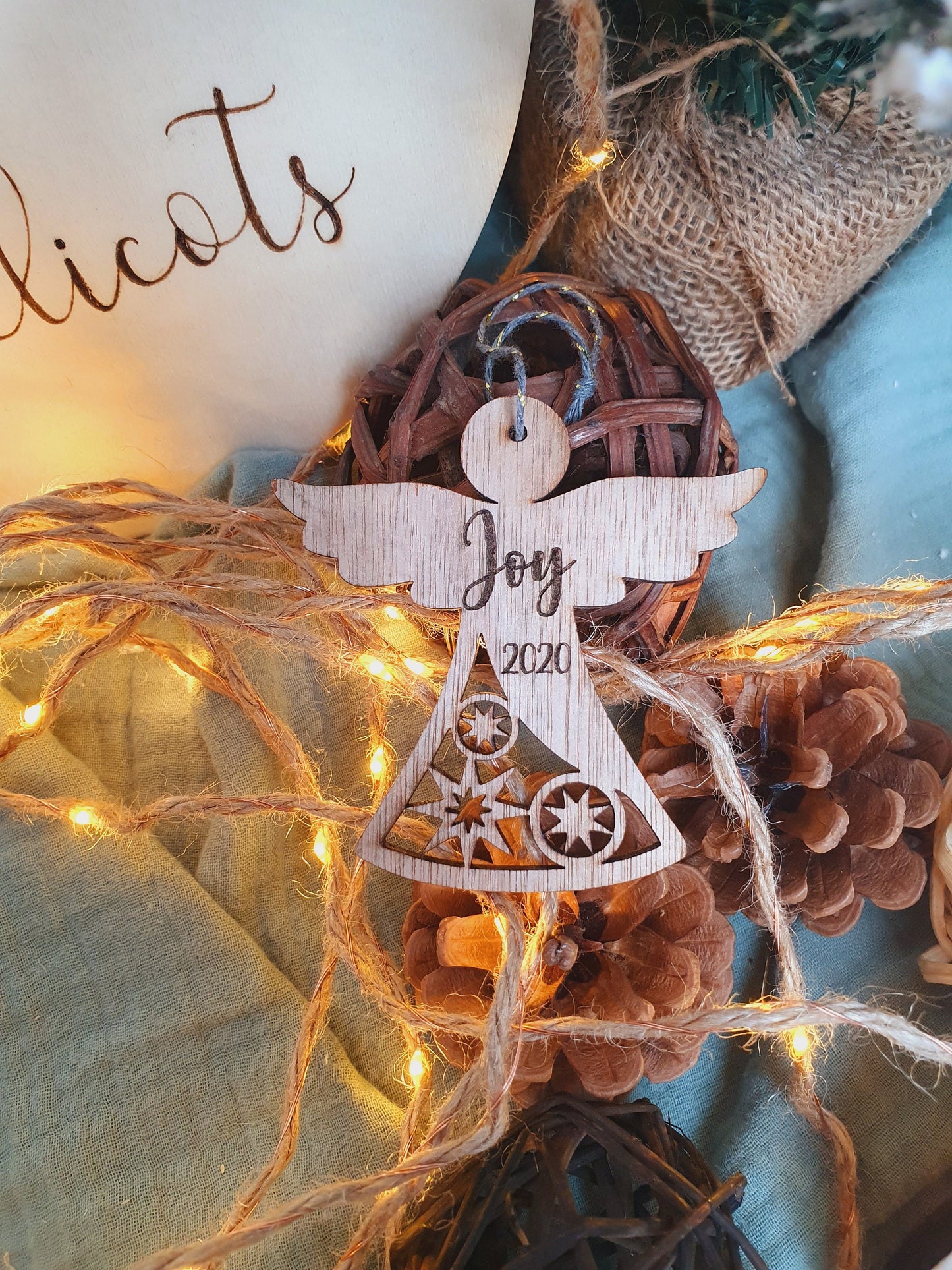 Boule de Noël Ange personnalisée | personnalisable | deuil | ornement souvenir