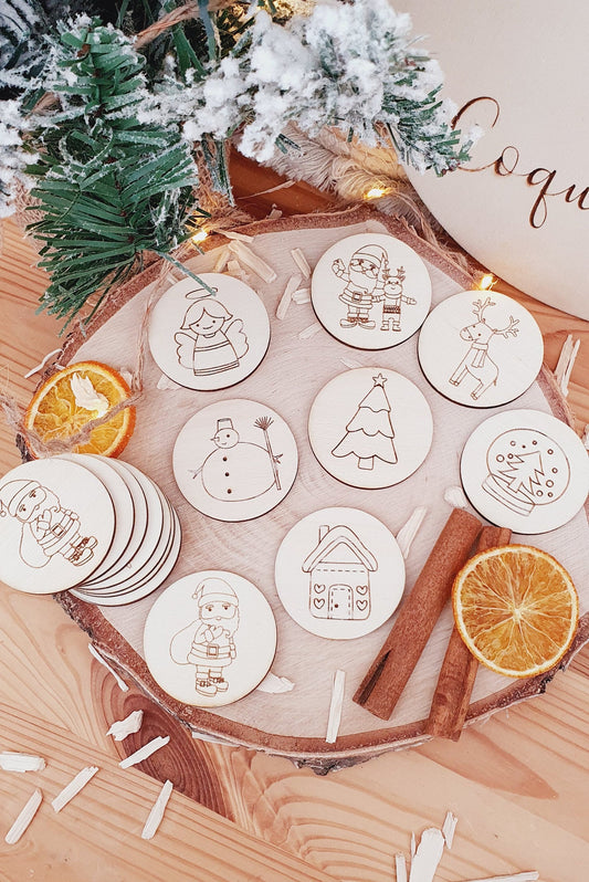 Memory | jeu éducatif | jeu de mémoire | personnalisé | bois | Montessori | jouet apprentissage  enfant | petit enfant | thème noel