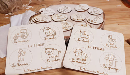 Memory | jeu éducatif | jeu de mémoire | personnalisé | bois | Montessori | jouet apprentissage  enfant | petit enfant | licorne animaux