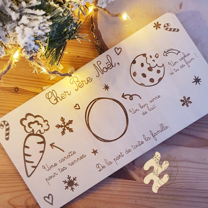 Plateau du père Noël bois personnalisé | Noël | renne | repas de noël