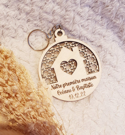 Porte clé maison canage personnalisé | cadeau personnalisé | nouvelle maison | port clé personnalisé
