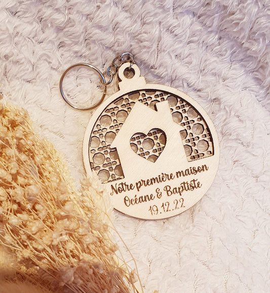 Porte clé maison canage personnalisé | cadeau personnalisé | nouvelle maison | port clé personnalisé