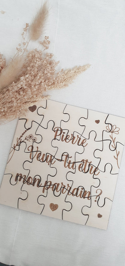 Puzzle personnalisé | Marraine parrain témoin mamie papy | grossesse