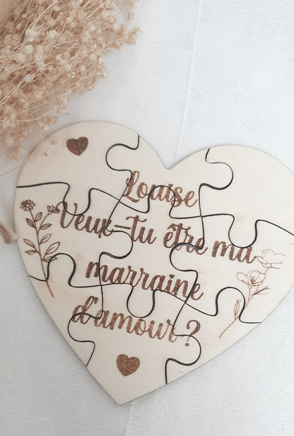 Puzzle personnalisé | Marraine parrain témoin mamie papy | grossesse