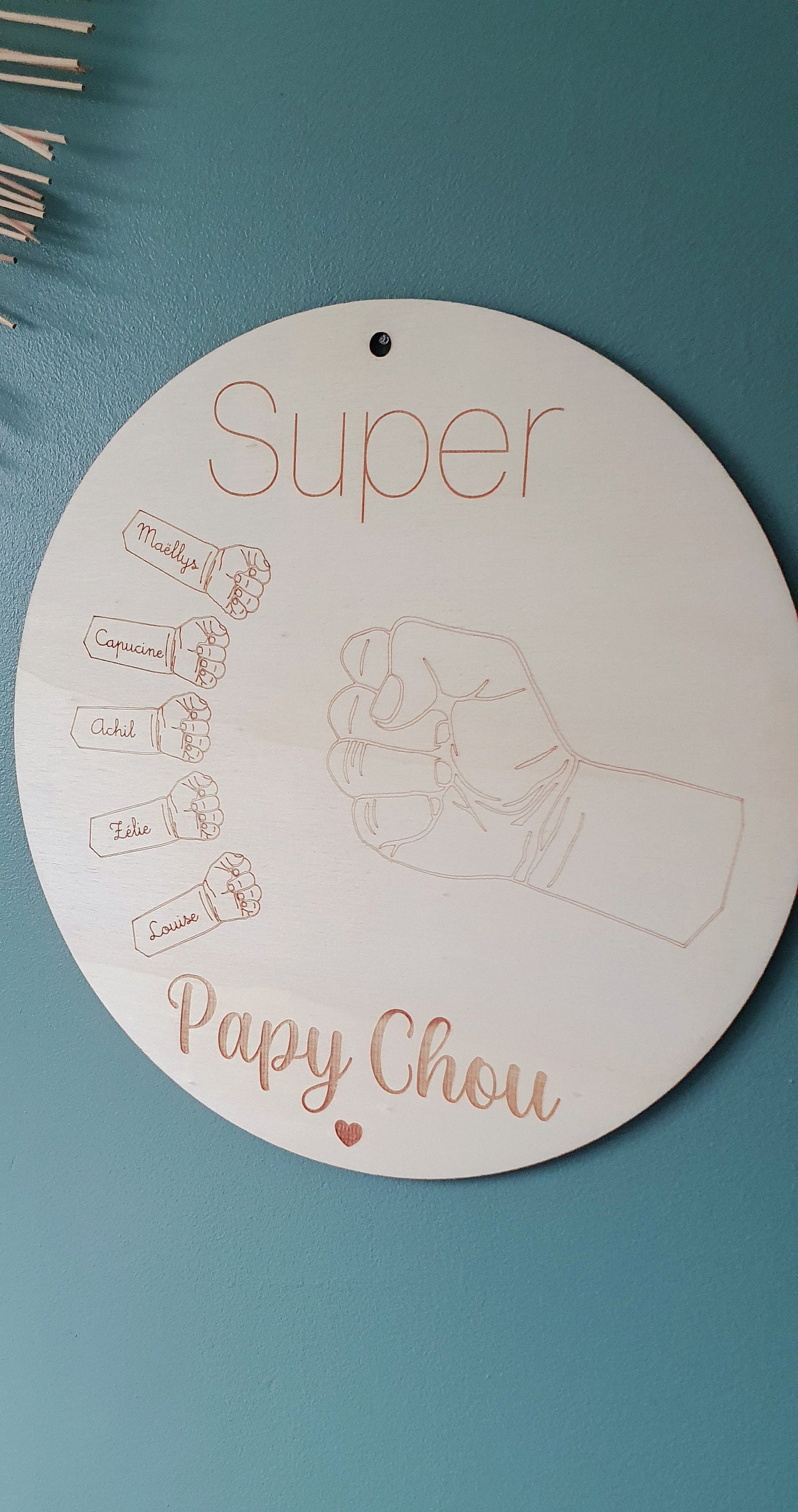 Cadre main papa papy grand père | cadeau personnalisé |