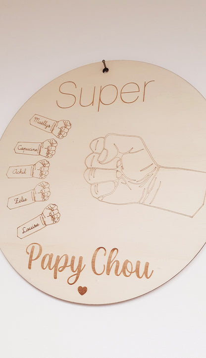 Cadre main papa papy grand père | cadeau personnalisé |