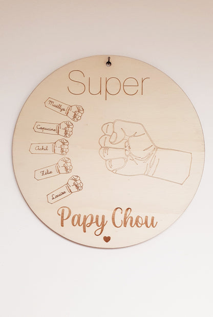 Cadre main papa papy grand père | cadeau personnalisé |