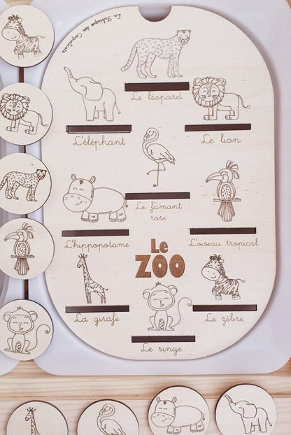 Couvercle TROFAST / Le ZOO / éducatif / nomenclature / Montessori