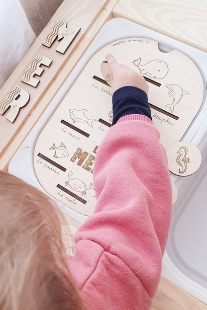 Couvercle TROFAST / La MER / educatif  / nomenclature / Montessori